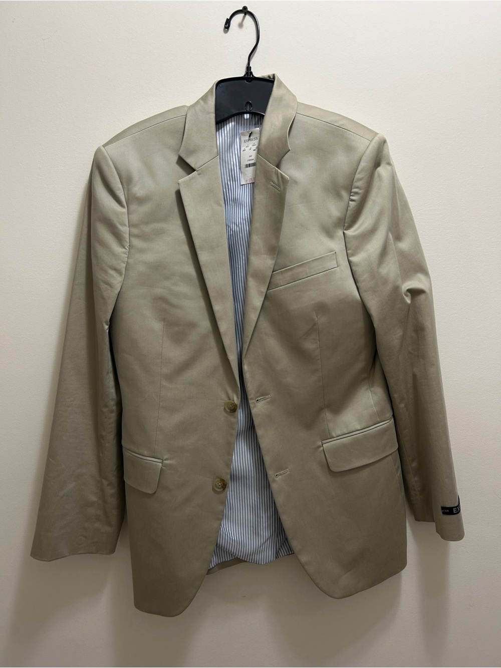 New Men's 36R Beige Single-Breasted Blazer